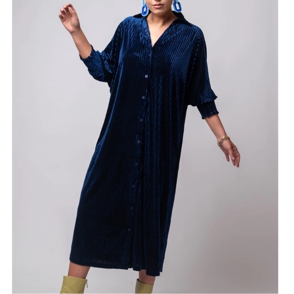 Umgee Maxi Stripe Button Down Shirt Dress - Picture 4 of 4